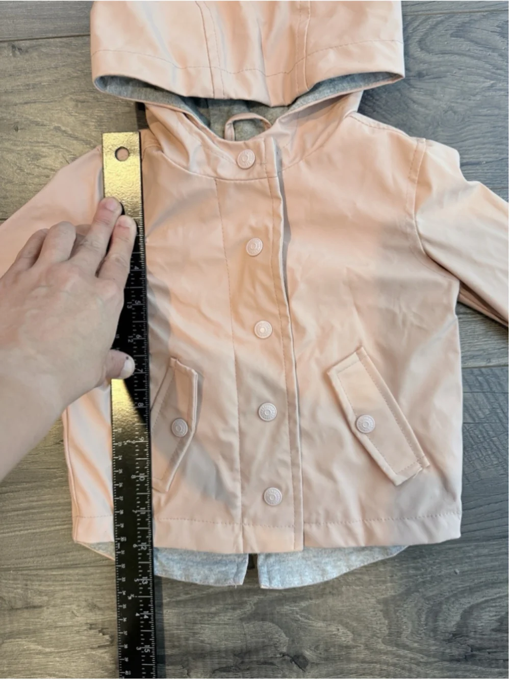 Gymboree Blush Pink Hooded Rain Jacket 3-6M Minimalist Baby Coat Scandi Coastal